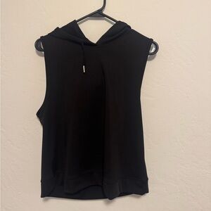 Black Sleeveless Hoodie for Women